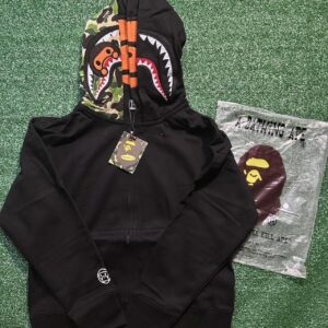 BAPE Men’s Black Hoodie – Milo Shark Edition