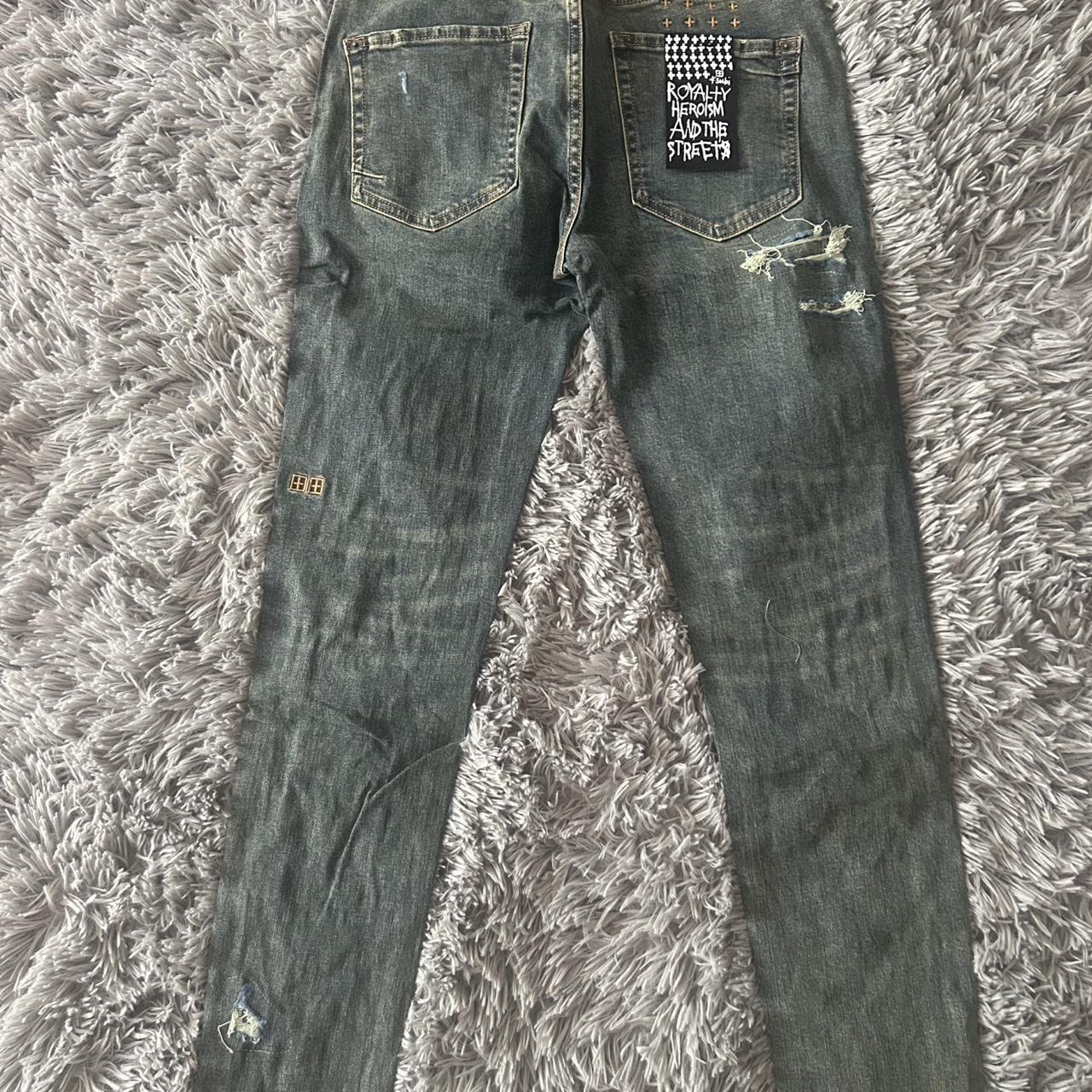 Ksubi Men’s Distressed Denim – Navy & Blue Patchwork - Image 4