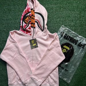 BAPE Milo Shark Full-Zip Hoodie – Pink Camo Edition