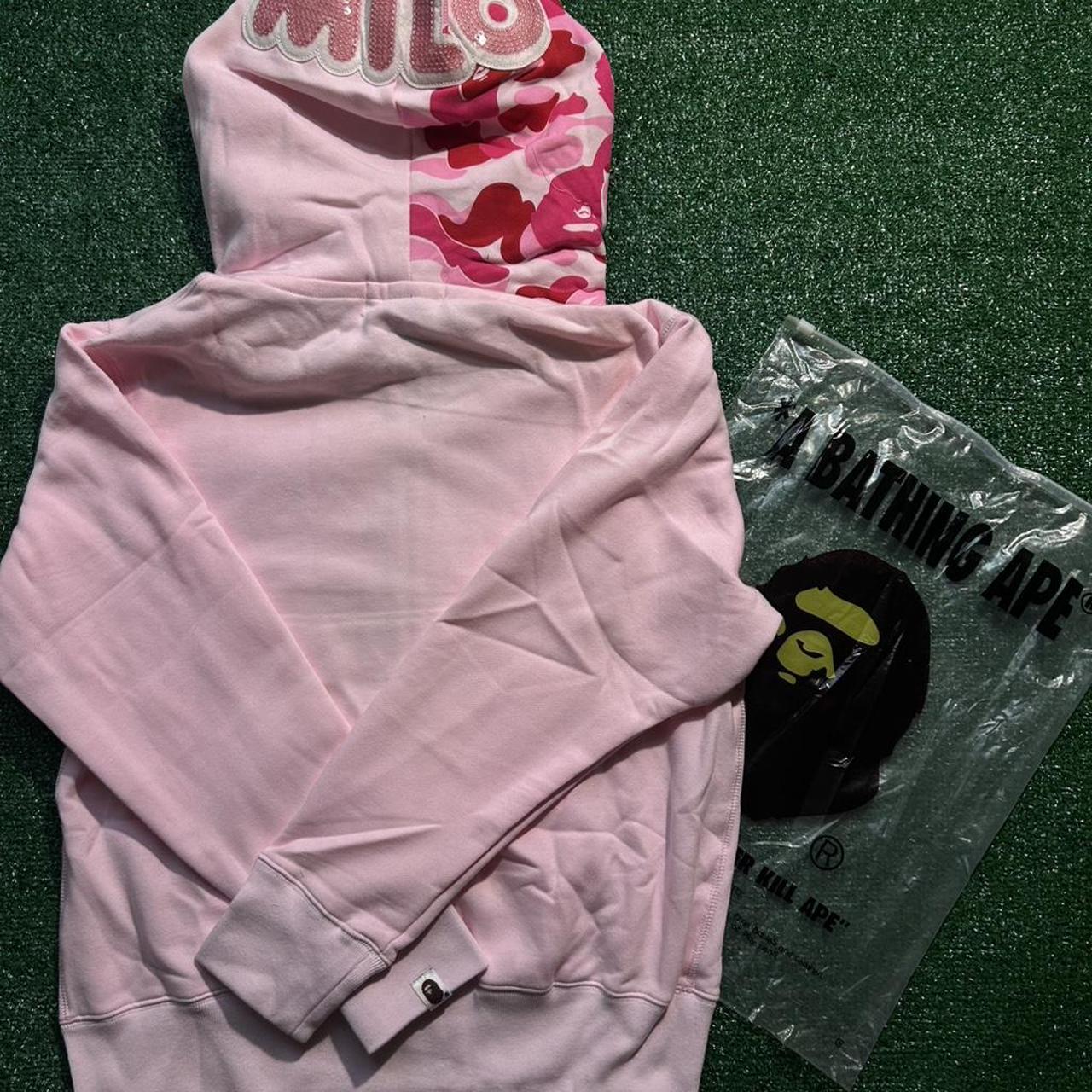 BAPE Milo Shark Full-Zip Hoodie – Pink Camo Edition - Image 2