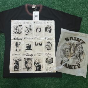 Saint Vanity Patchwork Oversized T-Shirt – Black